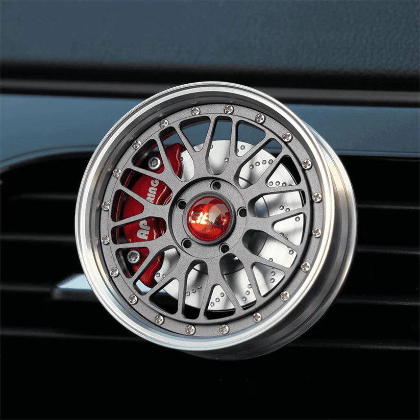 Grey Rim Vent Diffuser for car wheels, designed to enhance airflow and add a stylish touch to vehicle rims.